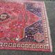 Handmade Persian rug, grey wool, knotted burgundy, 200x300cm