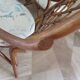 Vintage lot of 2 woven bamboo rattan armchairs - Curved wood - 1980s