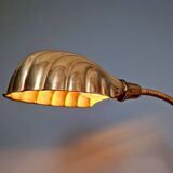 Large Art Deco brass lamp, shell shape, 1930