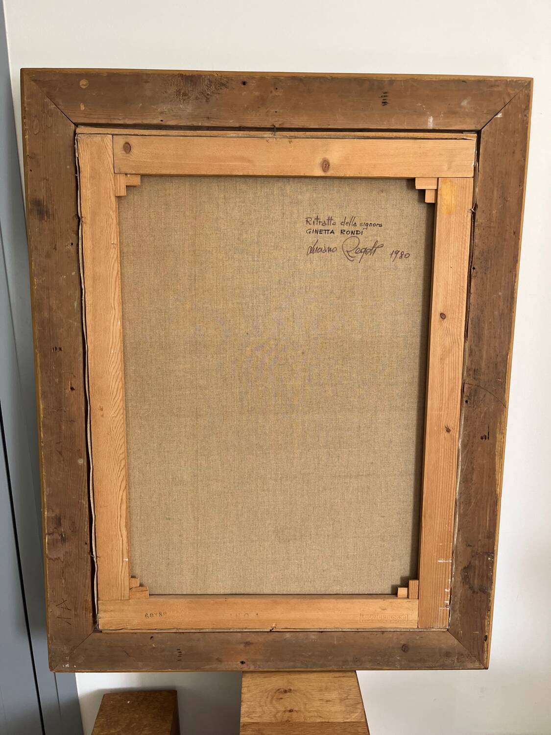 Large old portrait oil on canvas framed