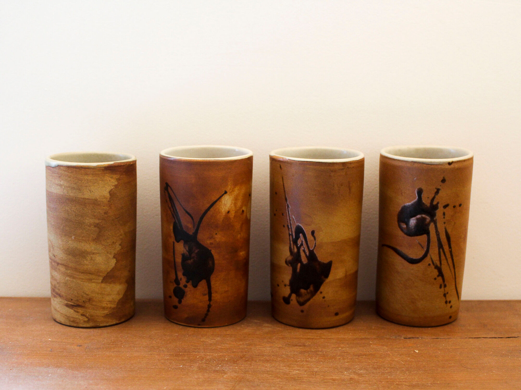 Set of 4 ceramic cups Poterie de la Colombe