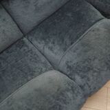 Canapé en velours bleu marine, design italien, années 1970, fabrication : Italie