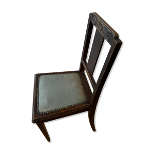 chaises art deco avec assise skai vert amande