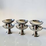 Set of 6 vintage Guy Degrenne stainless steel ice cream or sorbet cups