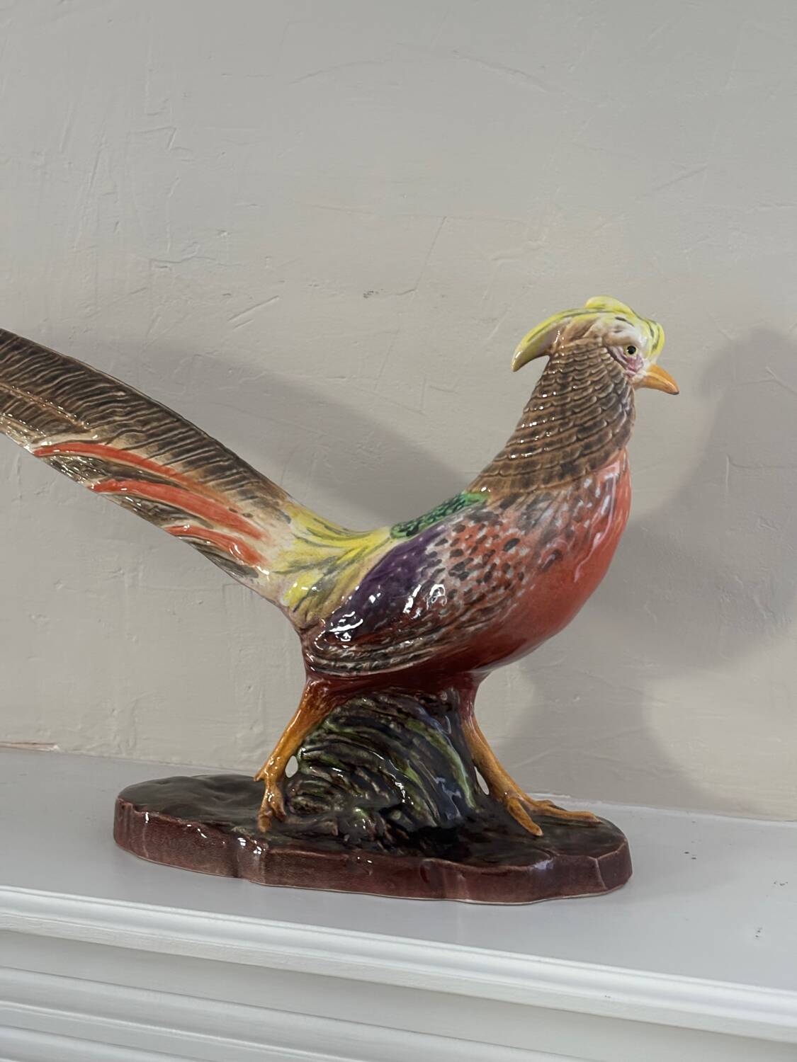 Art Deco ceramic pheasant by Lucien Alliot