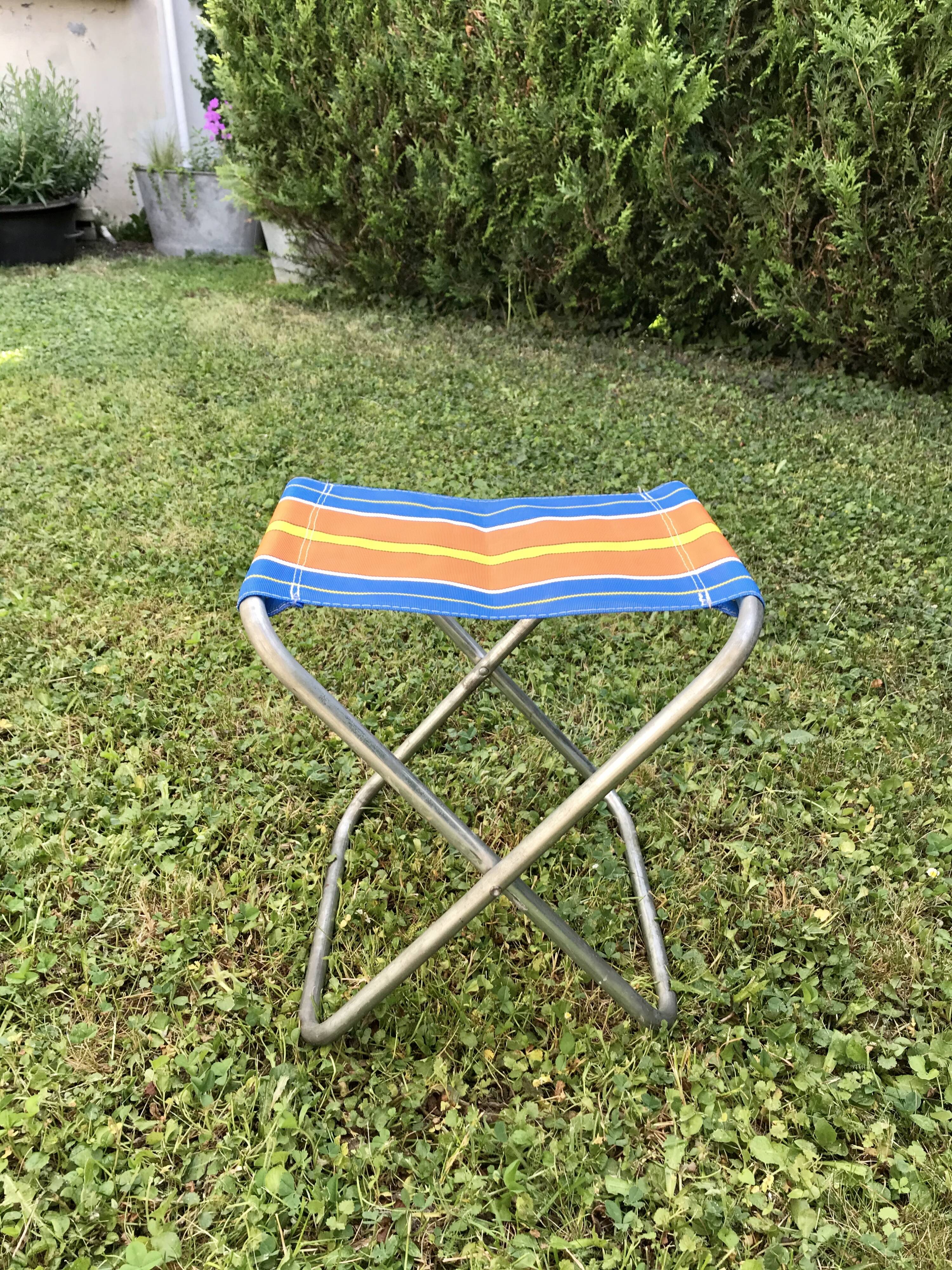 Colorful folding camping stool 70s
