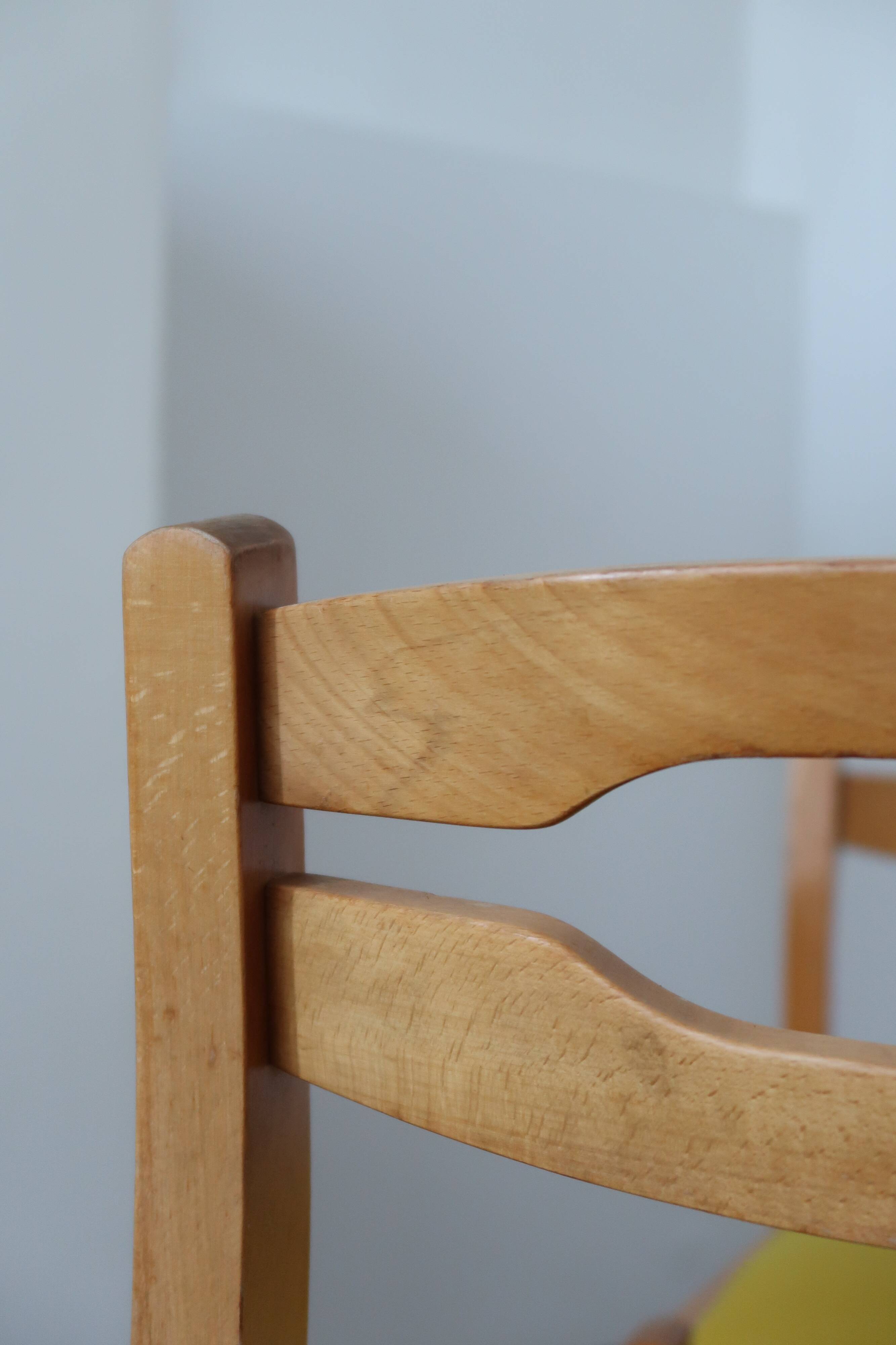 6 chaises velours jaune