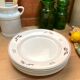 6 pink and green plates in old earthenware from St Amand