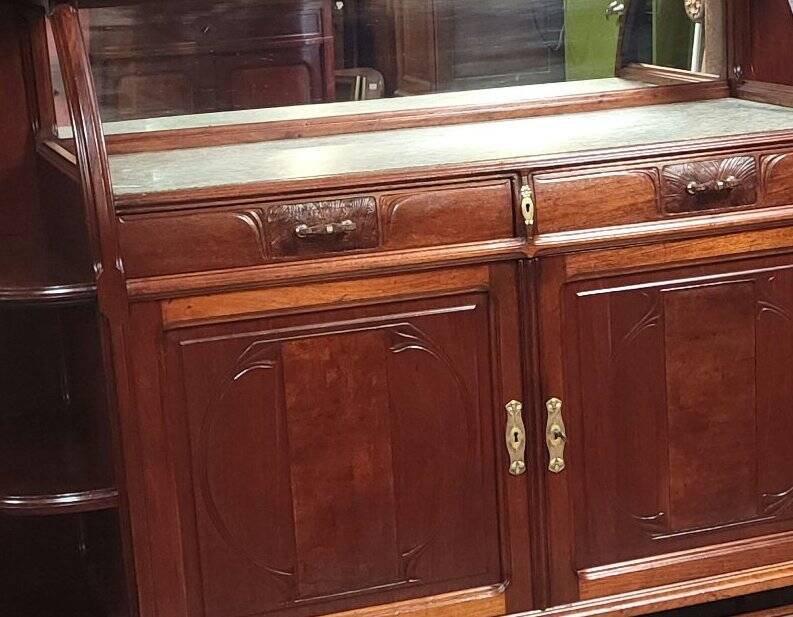 Important buffet desserte Art Nouveau – Mercier Frères Paris – Acajou