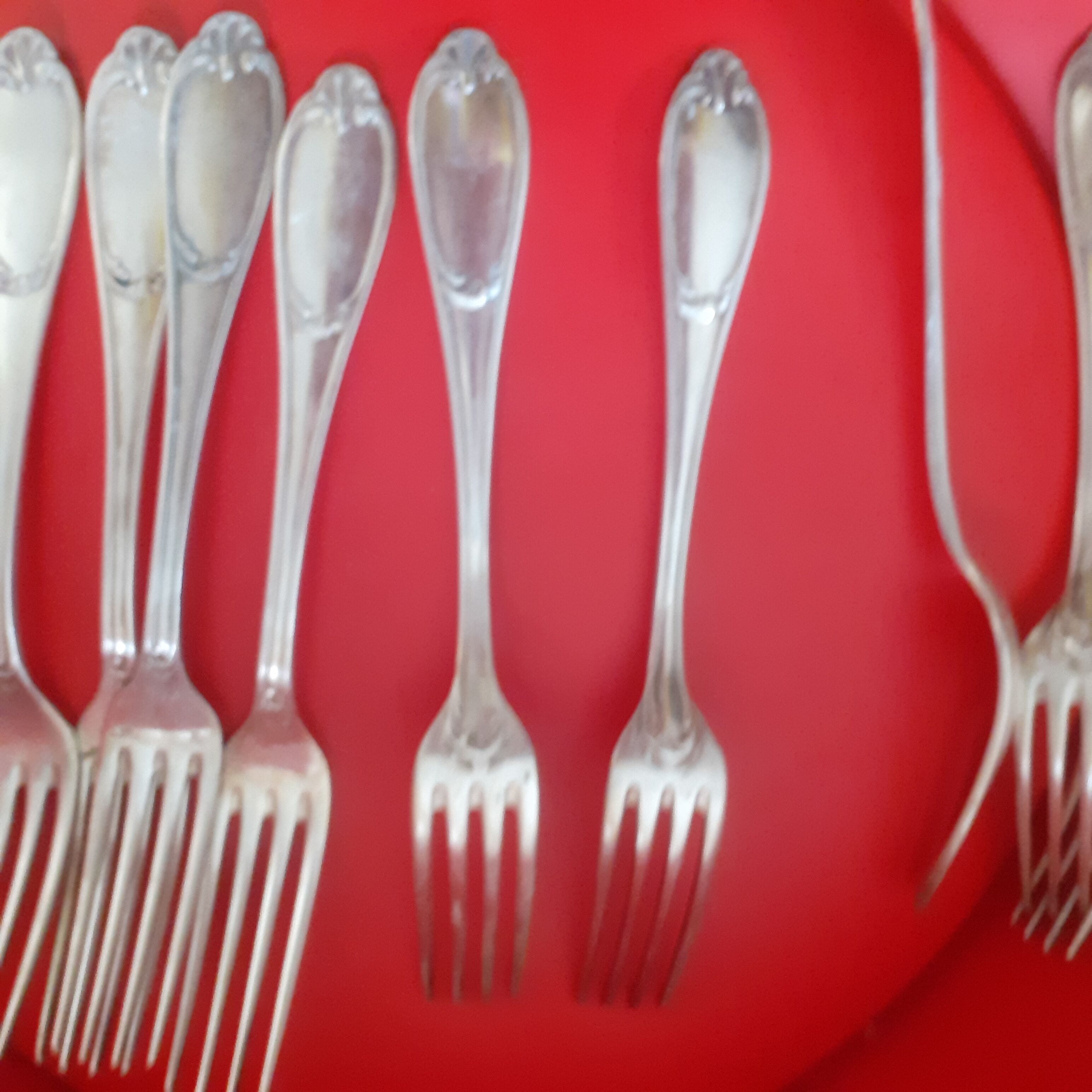 10 forks in silver metal Ercuis
