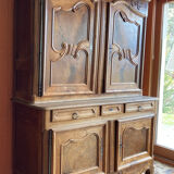 High art nouveau sideboard with 2 bodies in walnut