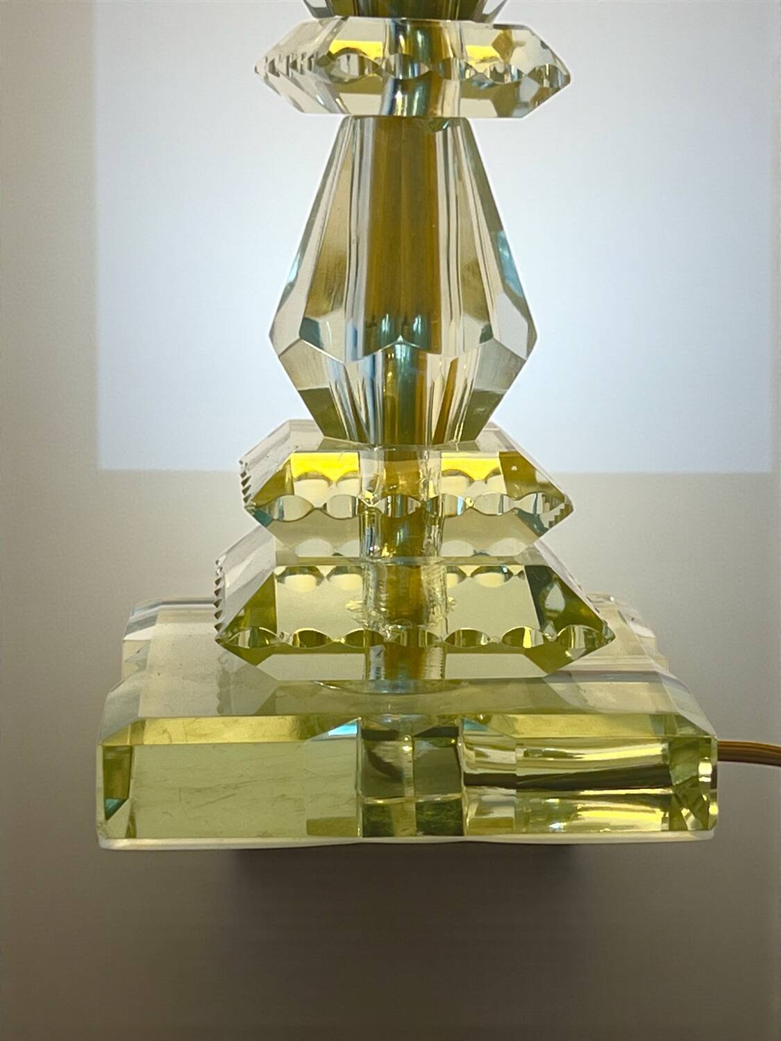 Vintage Clichy glass globe table lamp