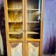 Small cabinet – Art Deco style bookcase in light wood with beveled glass.