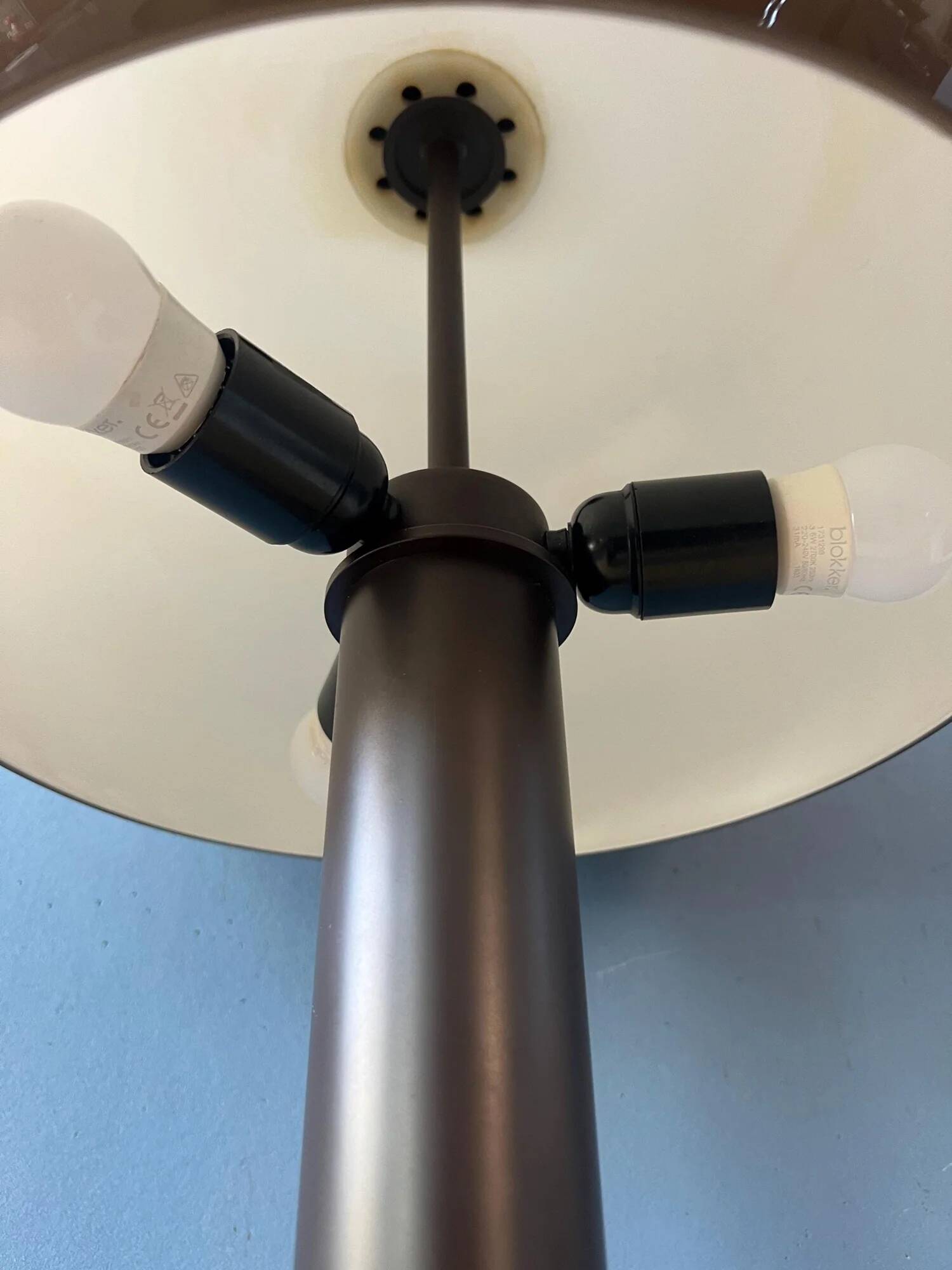 Vintage brown acrylic glass mushroom floor lamp