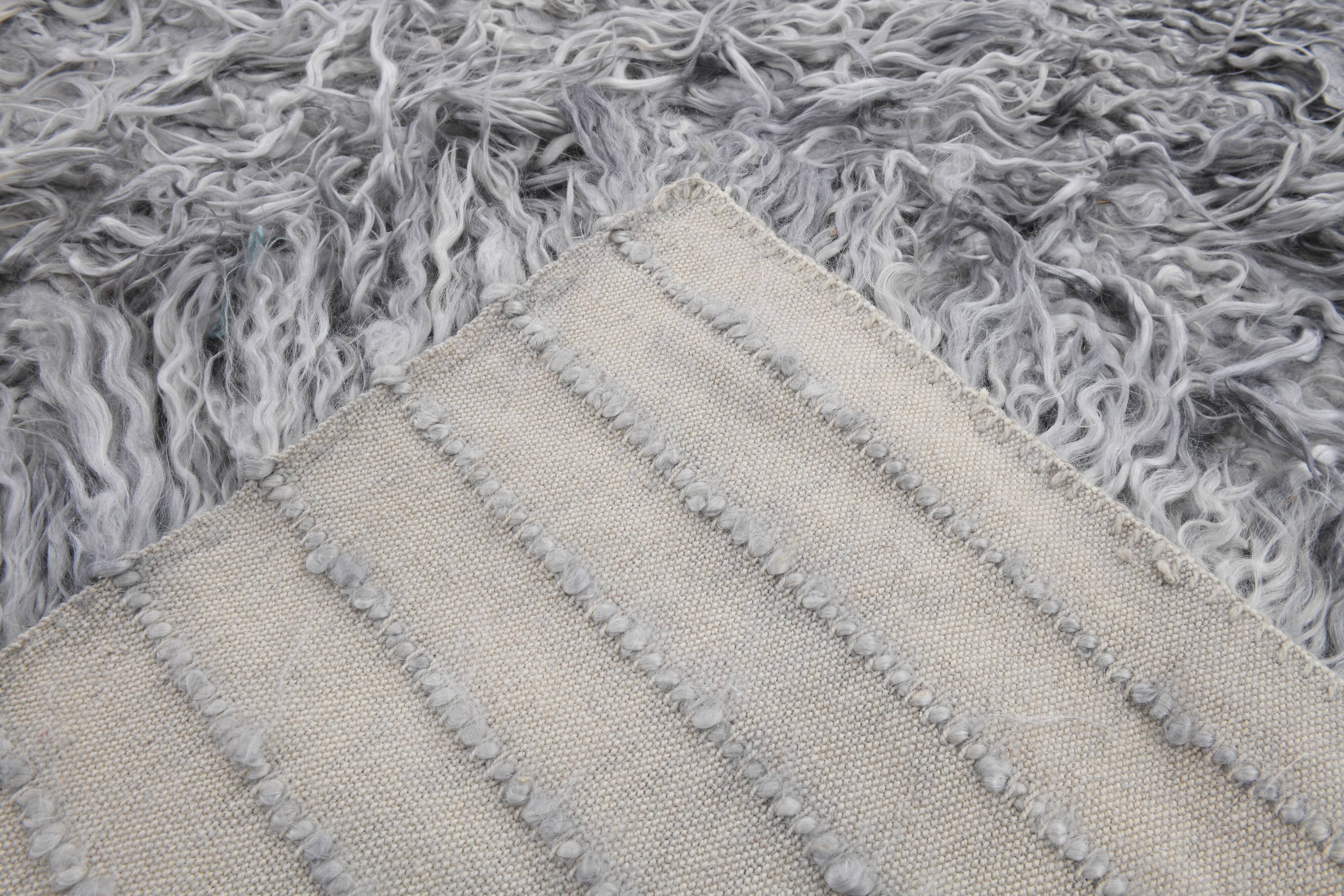 8x10 wool handmade gray kilim rug 253x300cm