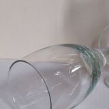 Six XXL blown glass stemmed glasses