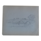 Dessin au crayon campagne anglaise vers 1910