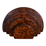 Art deco mail rack in elm magnifying glass