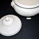 Rare Wedgwood "Patrician" molded opaque earthenware tureen, garland mascaron, England