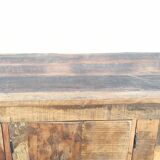 Armoire, meuble de rangement 9 portes en bois ancien