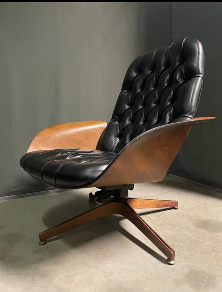 Iconic "Mr. Chair" Armchair & Ottoman – George Mulhauser for Plycra