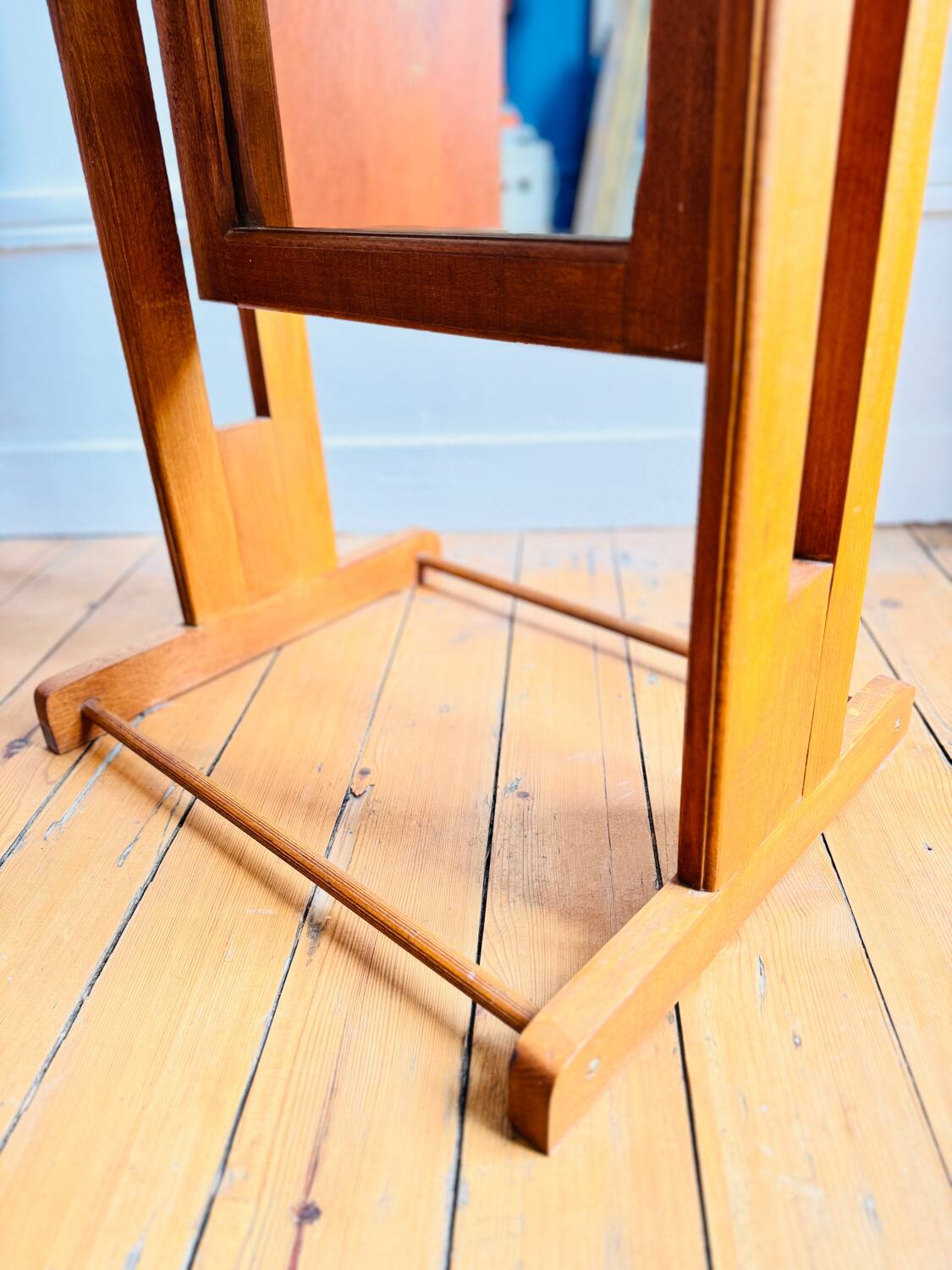 Large tilting floor mirror, circa 1960