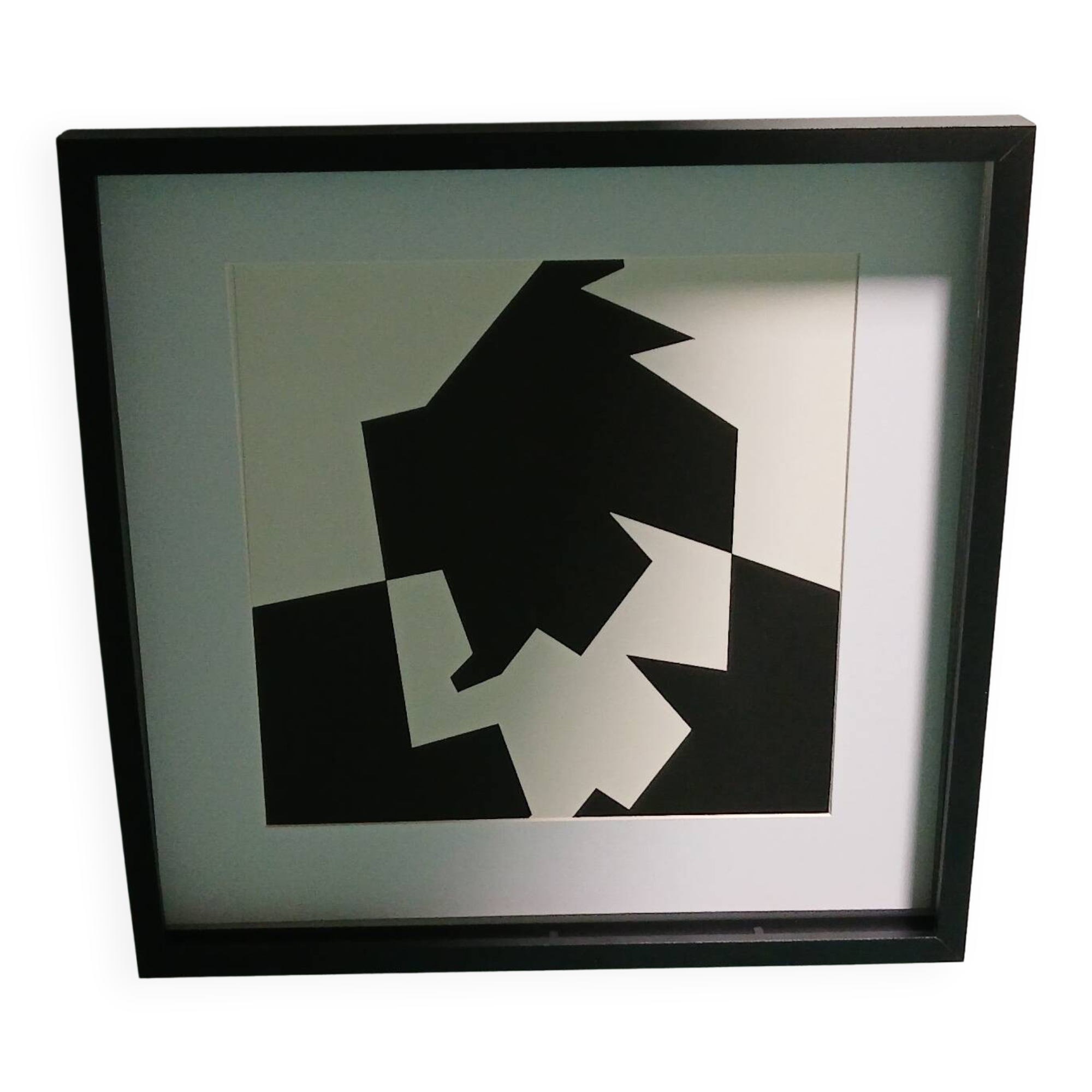 Tableau Vintage Art Optique - Victor Vasarely "Phantom" - Frame 40x40cm