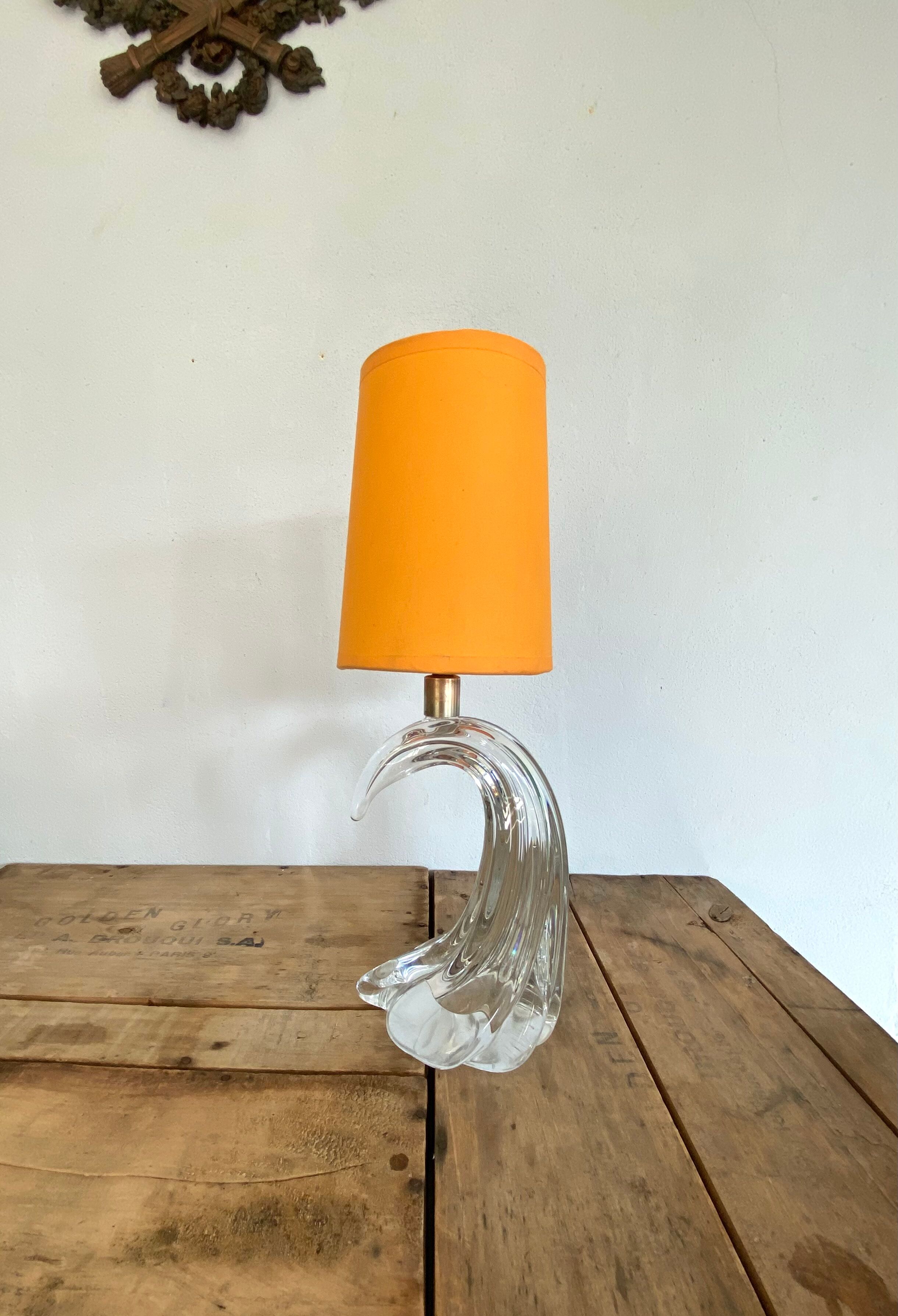 Moulded glass lamp, fabric cable 2 m
