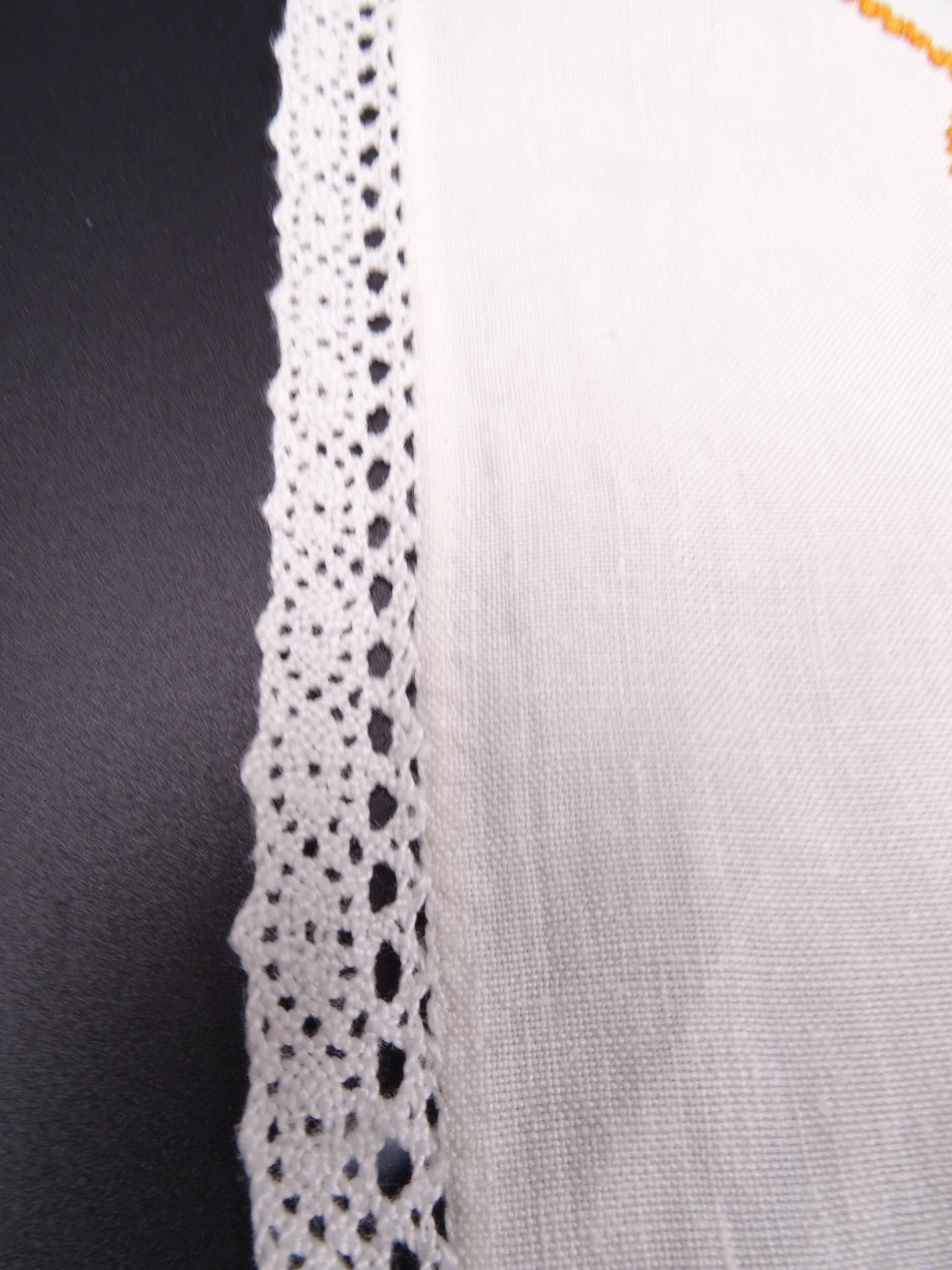 Doily or table path or center of table embroidered around 1970