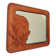 Vintage 70s mirror in wood and leather