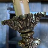 Chandelier 6 lights vintage gilded bronze 70 cms