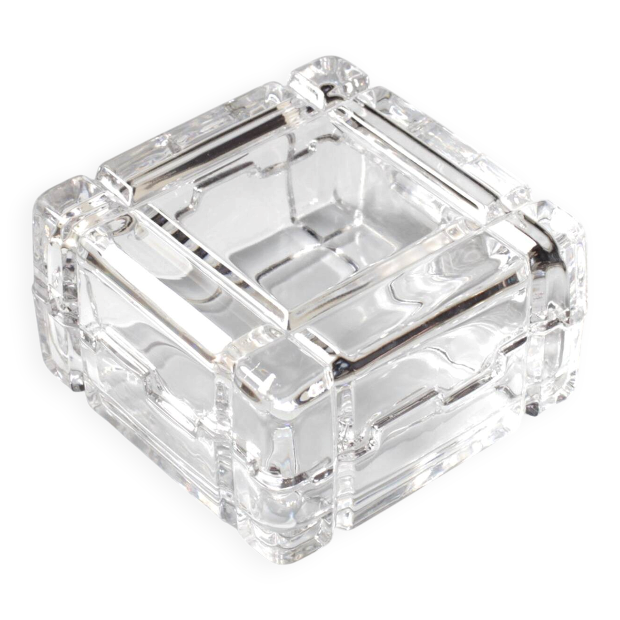 Vintage RCR Crystal Jewelry Box / Italian Glass Trinket Box / Italy / 1970s