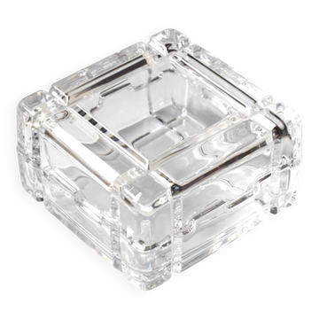 Vintage RCR Crystal Jewelry Box / Italian Glass Trinket Box / Italy / 1970s