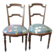 Pair of antique bedroom chairs sitting fabric