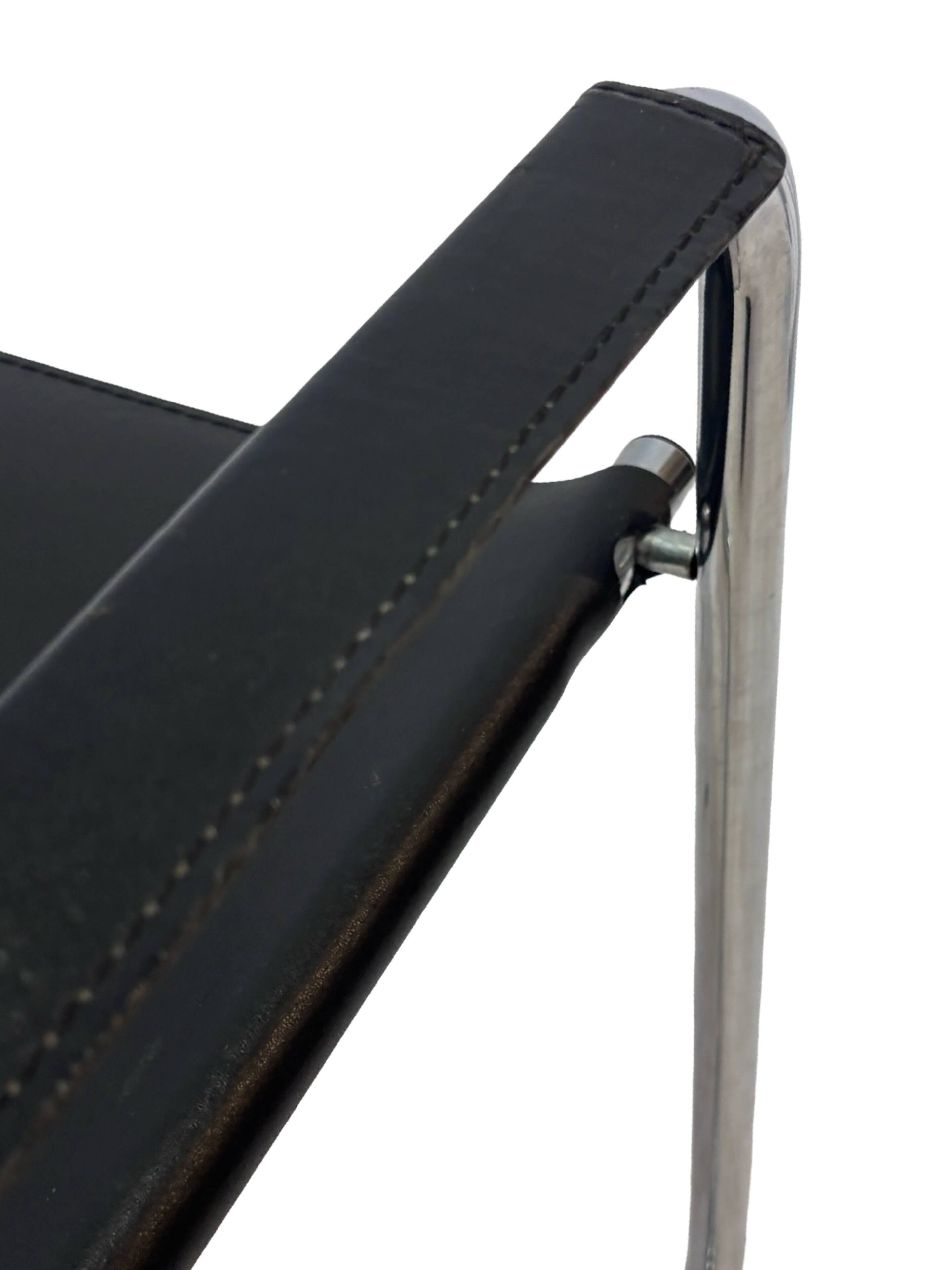 Vintage Breuer style leather chair B32/34 Italian Design