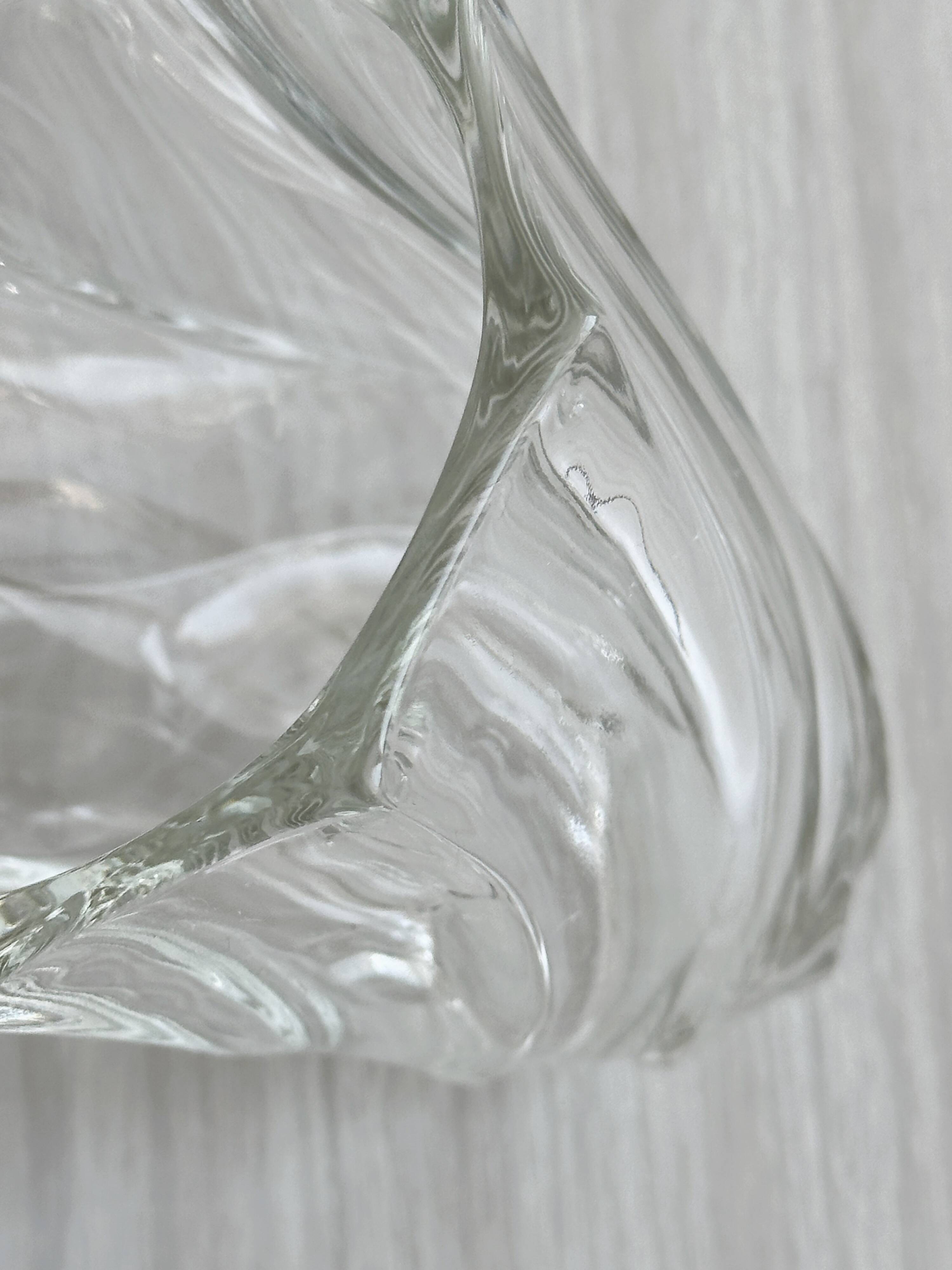 Small twisted glass vase, sleek modern design