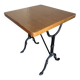 Superb square table made of solid oak from the 1960s, with a cast iron bistro base.