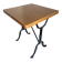 Superb square table made of solid oak from the 1960s, with a cast iron bistro base.