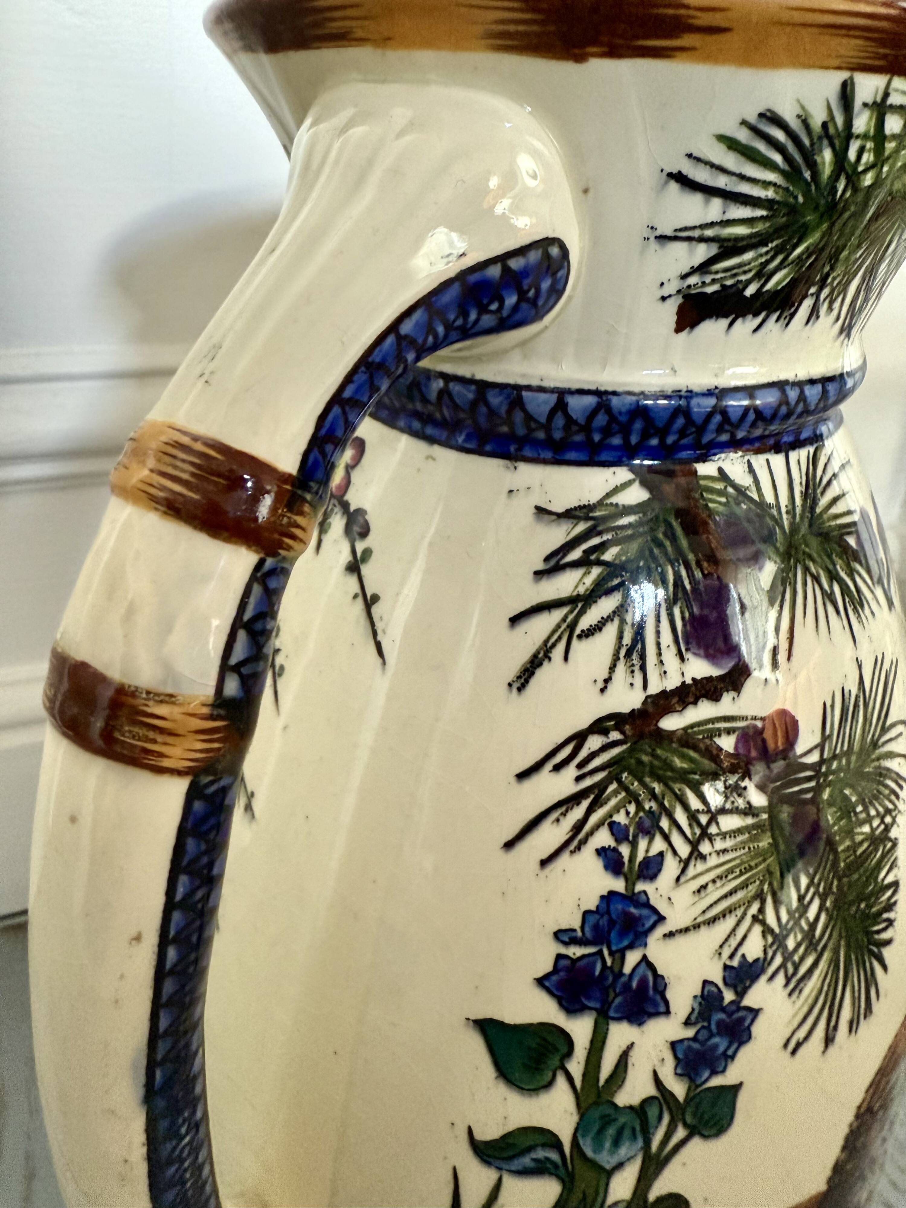 Félix Bracquemond Vase or pitcher Egyptian model by Creil & Montereau