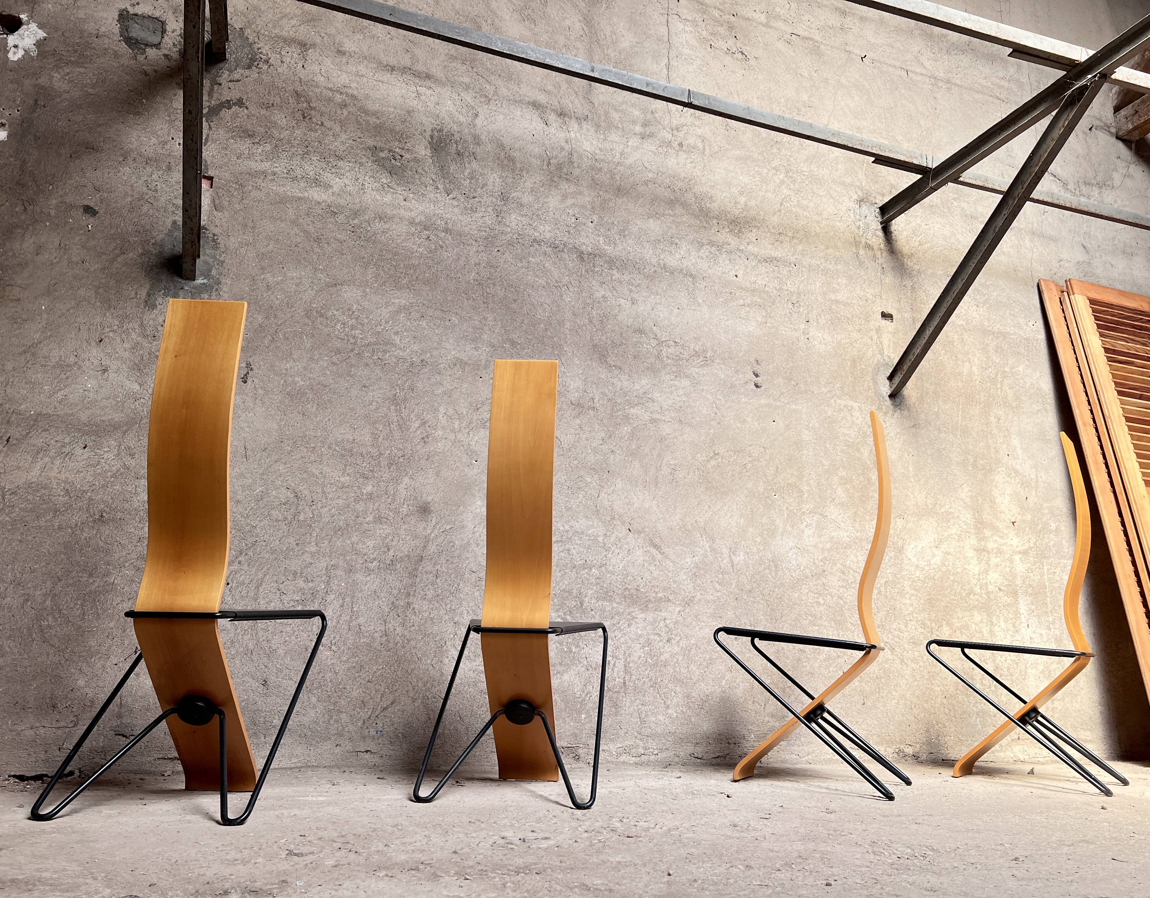 Series of 4 Chairs by Pietro Arosio for Airon 1980