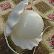 Ceramic and opaline shell lamp France 1970