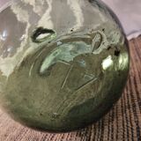 Dame jeanne ancienne verre fumé vert