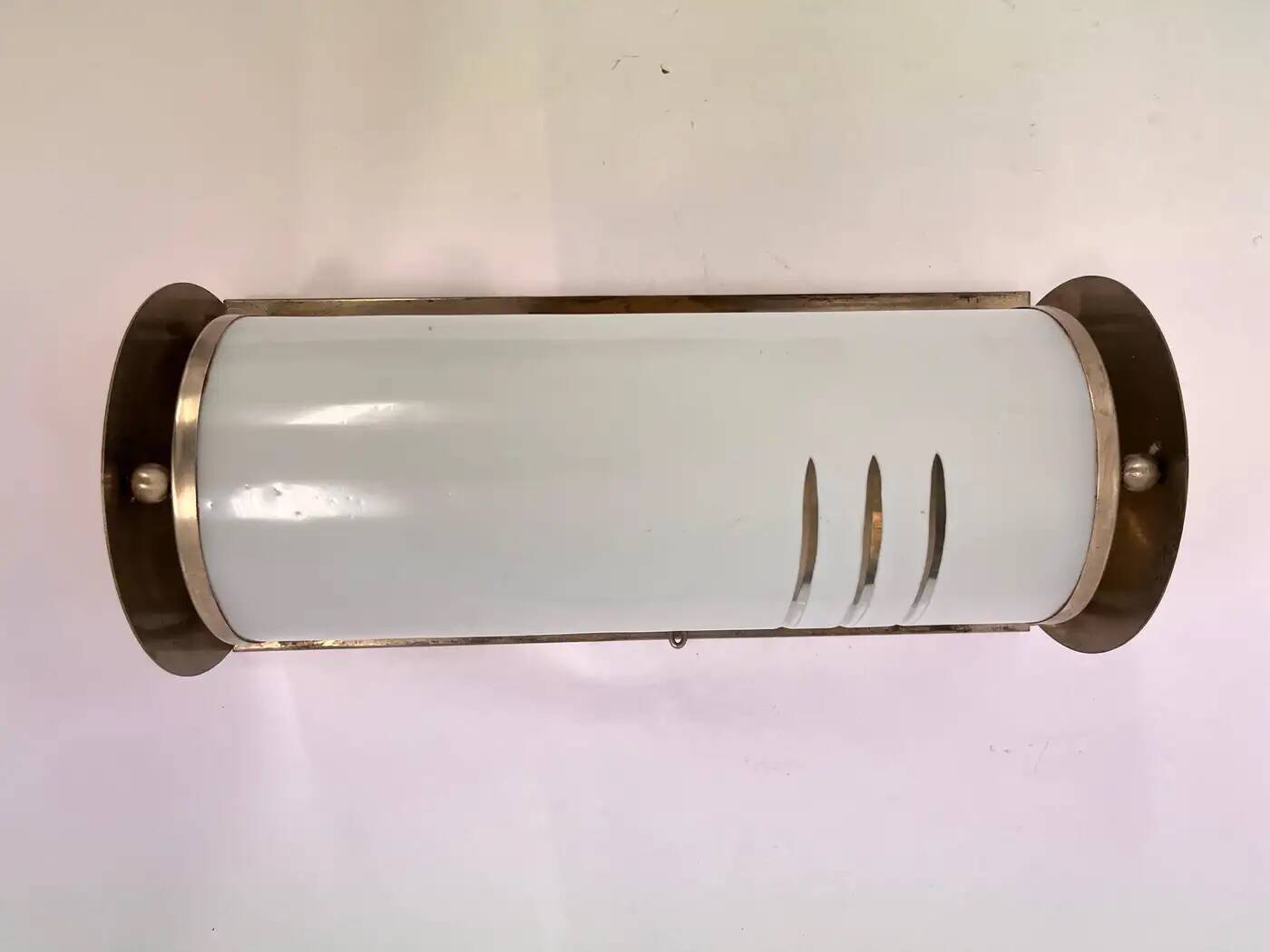 XL chrome design Bauhaus wall and glass lamp 1930s - Czechoslovakia