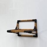 Pair of vintage 1950s rattan bedside shelves