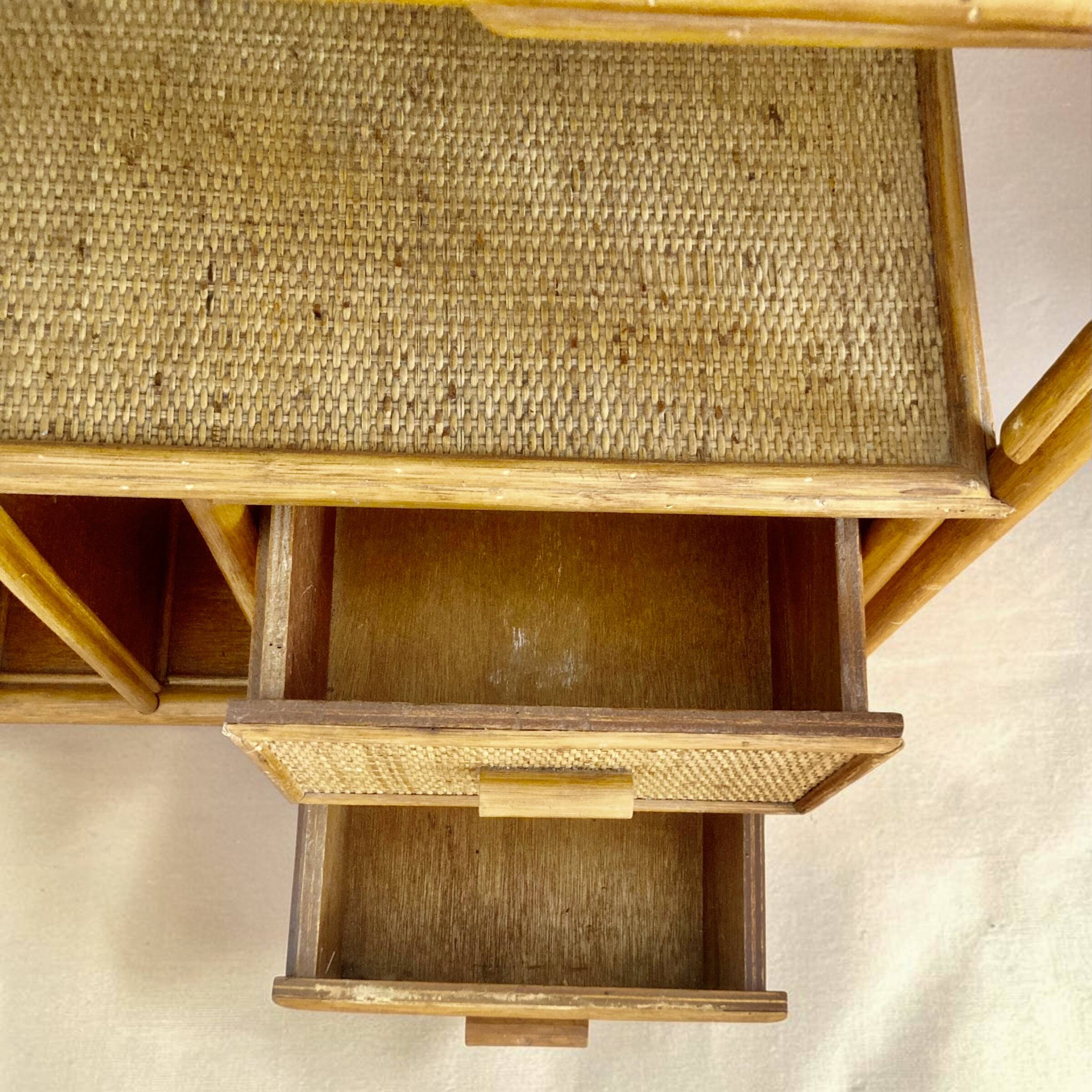 1970s rattan sideboard