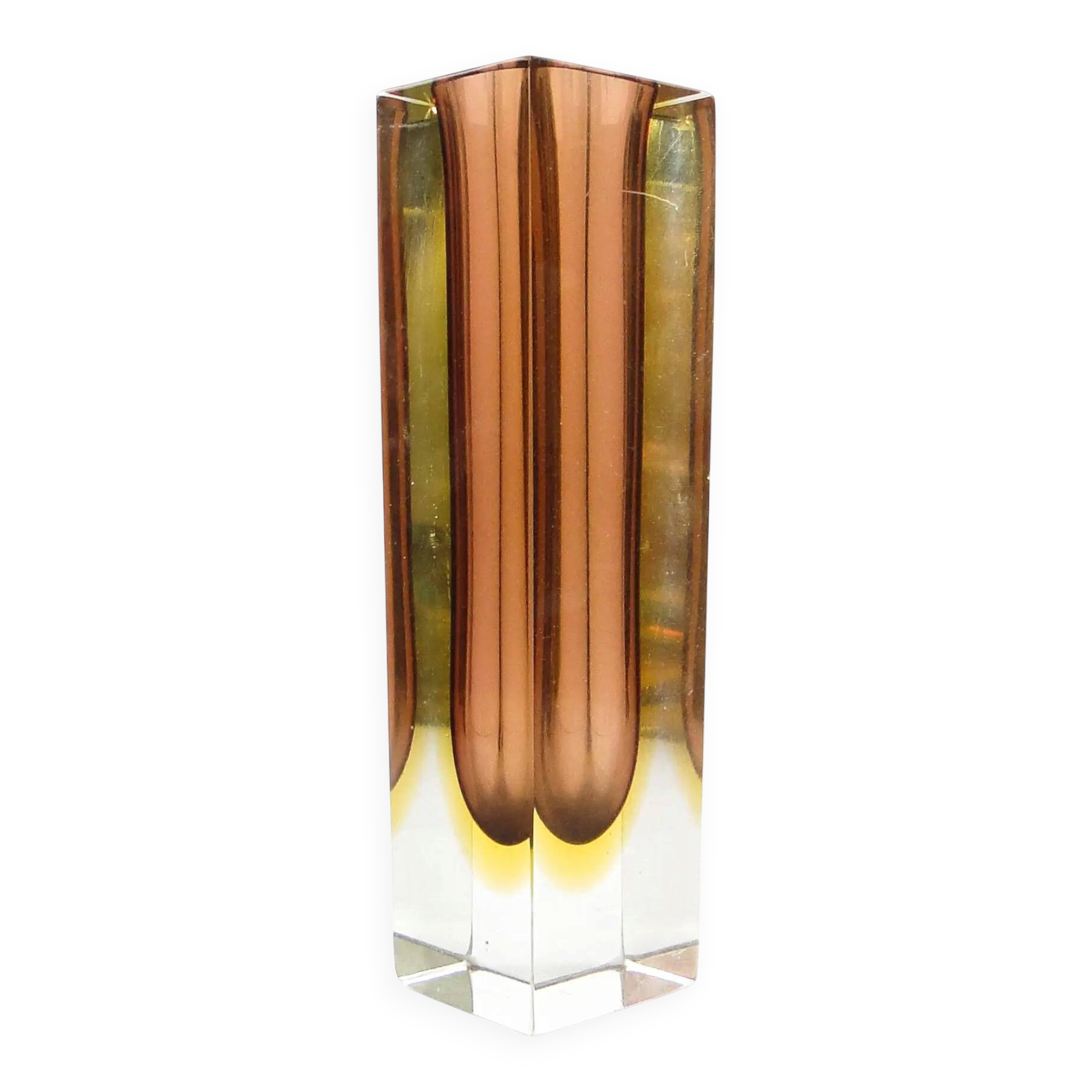 Sommerso mid-century modern vase, glass, designed by F. Poli, Italy, 1950s