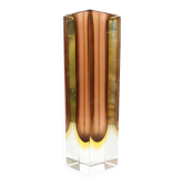 Vase moderne du milieu du siècle, en verre, conçu par F. Poli, Italie, années 1950.