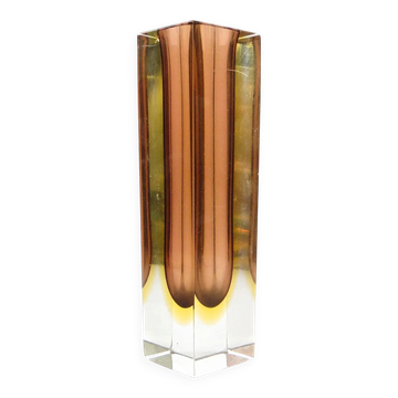 Vase moderne du milieu du siècle, en verre, conçu par F. Poli, Italie, années 1950.