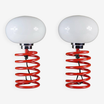 Pair of Ingo Maurer spring lamps