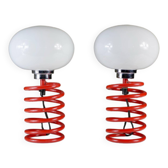 Pair of Ingo Maurer spring lamps